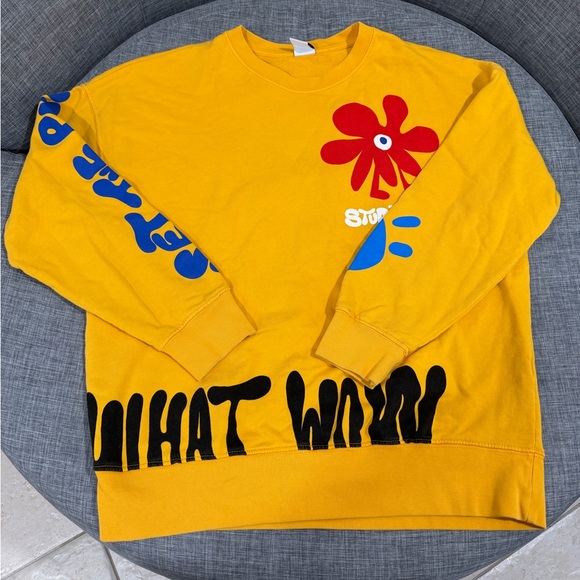 Zara Other - Zara Yellow Graphic Crewneck Sweater